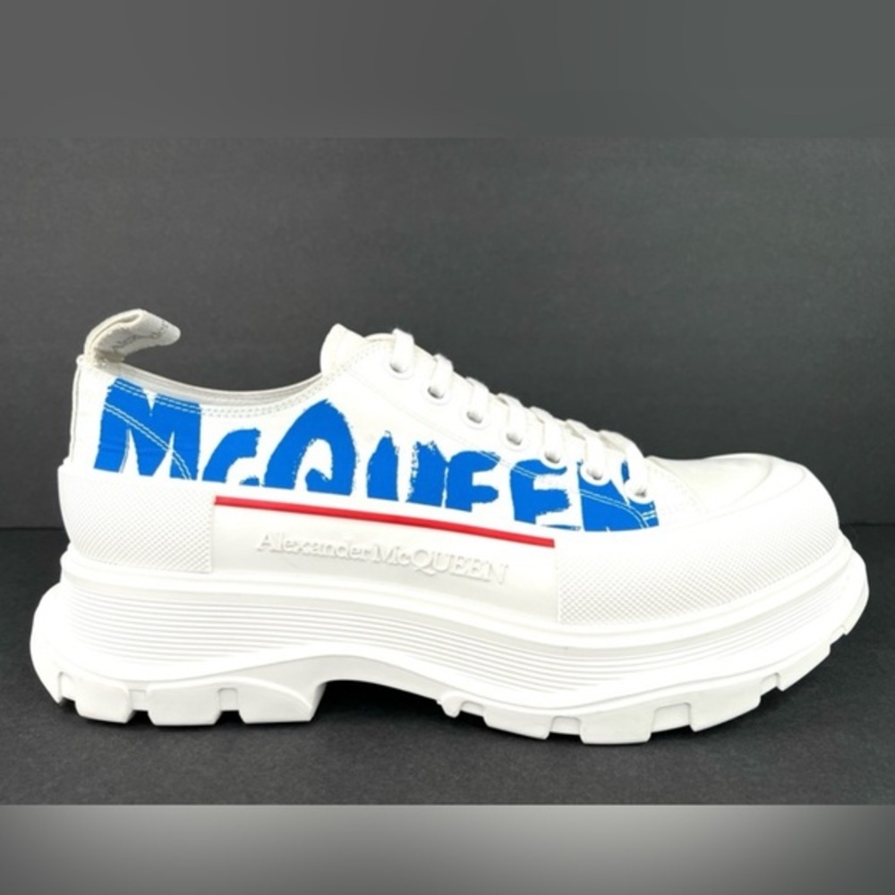 Alexander McQueen Tread Slick Graffiti Logo Low Top Men Sneakers EU 49 - US 16